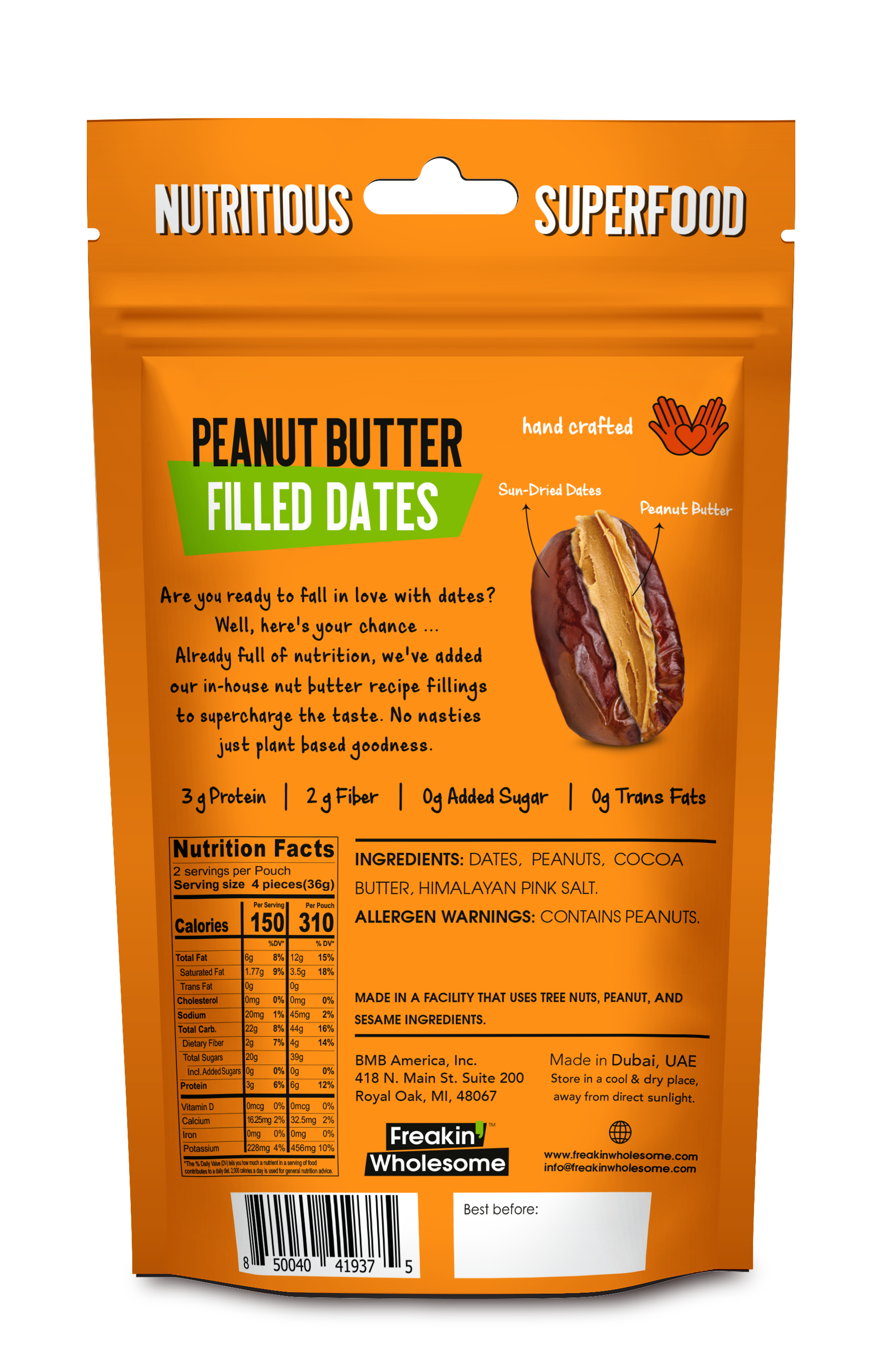 Peanut Butter Filled Dates